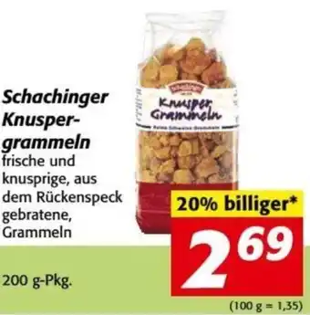 Nah&Frisch Schachinger Knusper-grammeln frische und knusprige, aus dem Rückenspeck gebratene, Grammeln 200 g-Pkg. Angebot
