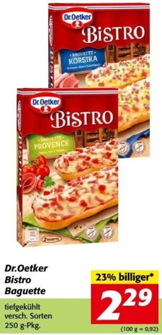 Nah&Frisch Dr.Oetker Bistro Baguette tiefgekühlt versch. Sorten 250 g-Pkg. Angebot