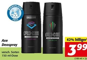Nah&Frisch Axe Deospray versch. Sorten 150 ml-Dose Angebot