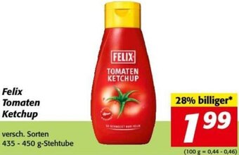 Nah&Frisch Felix Tomaten Ketchup versch. Sorten 435-450 g-Stehtube Angebot