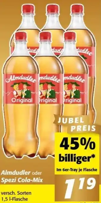 Nah&Frisch Almdudler oder Spezi Cola-Mix versch. Sorten 1,5 I-Flasche Angebot