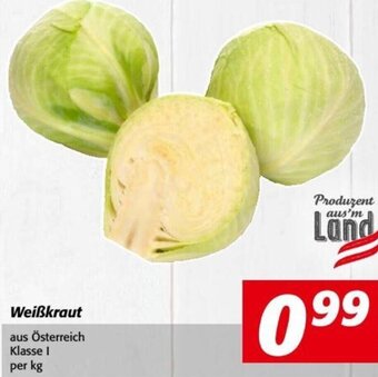 Nah&Frisch Weißkraut aus Österreich Klasse I per kg Angebot
