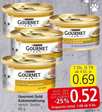 Spar Gourmet Gold Katzennahrung versch. Sorten, 85 g Angebot