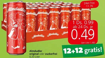 Spar Almdudler original oder zuckerfrei 0,33 Liter Angebot