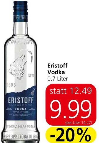 Spar Eristoff Vodka 0,7 Liter Angebot