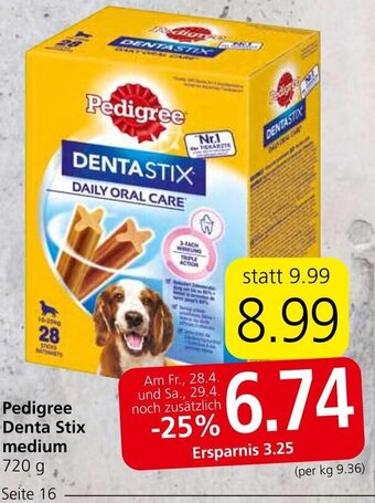 Spar Pedigree Denta Stix medium 720 g Angebot