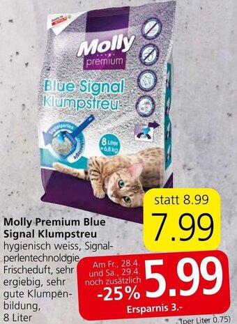 Spar Molly Premium Blue Signal Klumpstreu 8 Liter Angebot