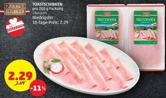 PENNY TOASTSCHINKEN pro 200 g Packung Angebot