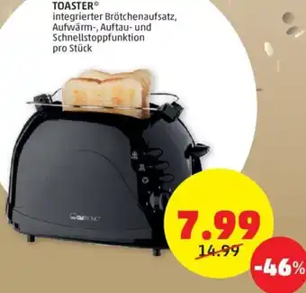 PENNY TOASTER* integrierter Brötchenaufsatz, Aufwärm-, Auftau- und Schnellstoppfunktion pro Stück Angebot