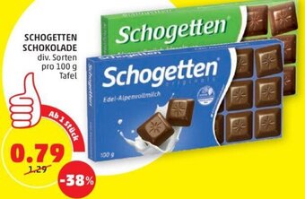 PENNY SCHOGETTEN SCHOKOLADE div. Sorten pro 100 g Tafel Angebot