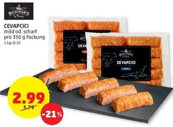 PENNY CEVAPCICI mild od. scharf pro 350 g Packung Angebot