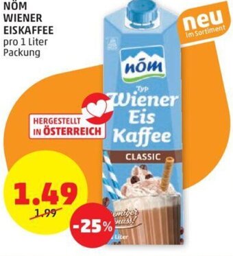 PENNY NÖM WIENER EISKAFFEE pro 1 Liter Packung Angebot