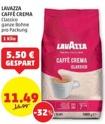 PENNY LAVAZZA CAFFÈ CREMA Classico ganze Bohne pro Packung Angebot