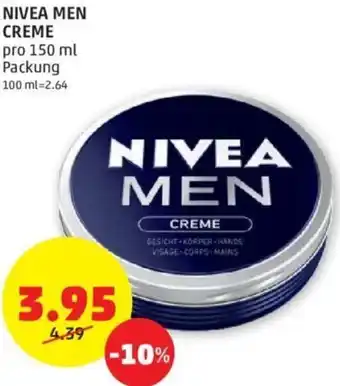 PENNY NIVEA MEN CREME pro 150 ml Packung Angebot