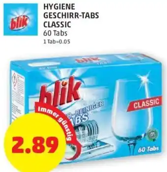 PENNY HYGIENE GESCHIRR-TABS CLASSIC 60 Tabs Angebot