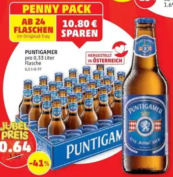 PENNY PUNTIGAMER pro 0,33 Liter Flasche 0,5 1=0.97 Angebot