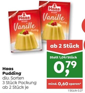 ADEG Haas Pudding div. Sorten 3 Stück Packung ab 2 Stück je Angebot