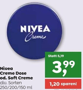 ADEG Nivea Creme Dose od. Soft Creme div. Sorten 250/200/150 ml Angebot