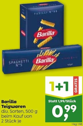 ADEG Barilla Teigwaren diu. Sorten, 500 g beim Kauf von 2 Stück je Angebot
