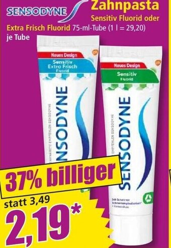 Norma SENSODYNE Zahnpasta Sensitiv Fluorid oder Extra Frisch Fluorid Angebot