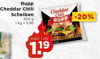 Unimarkt Rupp Cheddar Chili Scheiben 200g Angebot