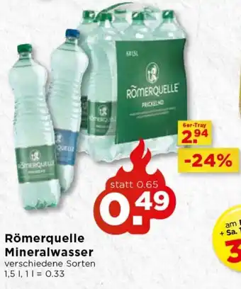Unimarkt Römerquelle Mineralwasser 1.5 Liter Angebot