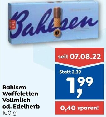ADEG Bahlsen Waffeletten Vollmilch od. Edelherb 100 g Angebot