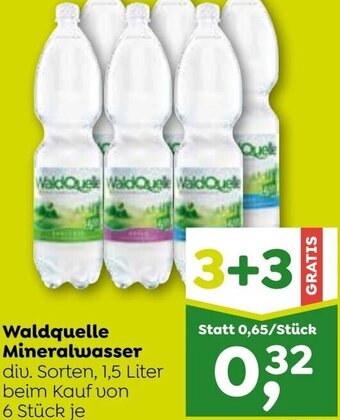 ADEG Waldquelle Mineralwasser diu. Sorten, 1,5 Liter beim Kauf von 6 Stück je Angebot