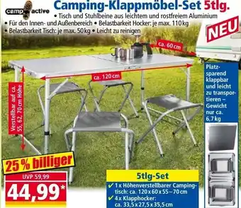 Norma camp active Camping-Klappmöbel-Set 5tlg. Angebot
