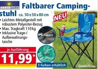 Solax-Sunshine Faltbarer Camping- stuhl ca. 50 x 50 x 80 cm