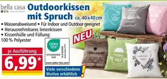 Norma bella casa Outdoorkissen mit Spruch ca. 40 x 40 cm Angebot