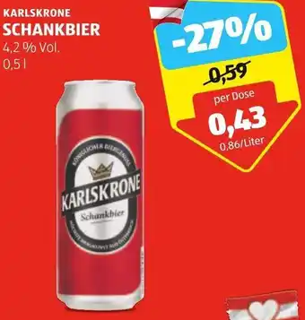 Hofer KARLSKRONE SCHANKBIER 0.5l Angebot