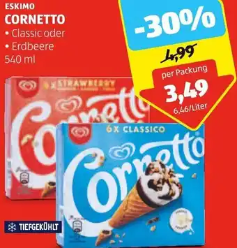 Hofer ESKIMO CORNETTO • Classic oder • Erdbeere 540 ml Angebot