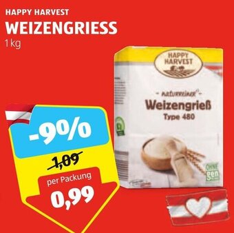 Hofer HAPPY HARVEST WEIZENGRIESS 1 kg Angebot
