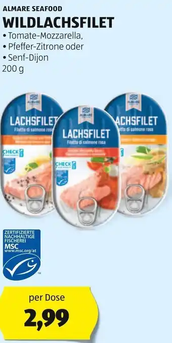 Hofer ALMARE SEAFOOD WILDLACHSFILET 200g Angebot