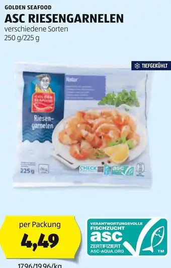 Hofer GOLDEN SEAFOOD ASC RIESENGARNELEN verschiedene Sorten 250 g/ 225 g Angebot