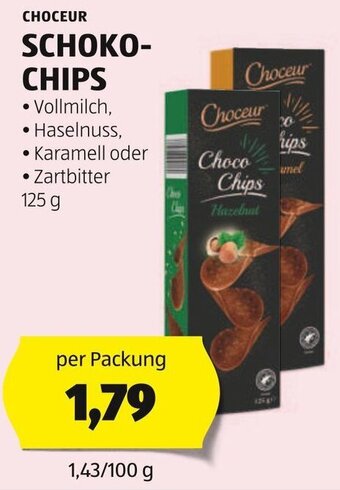 Hofer CHOCEUR SCHOKO- CHIPS 125 g Angebot