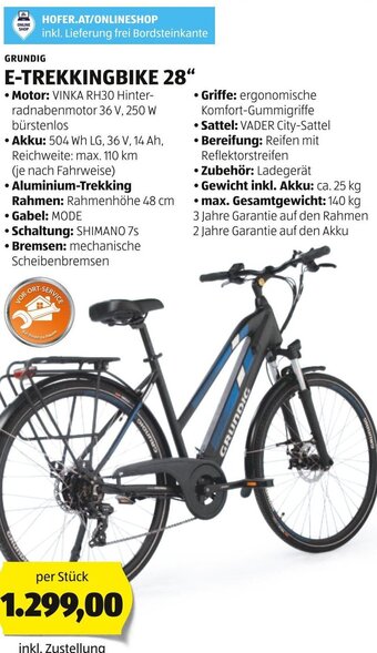 Hofer GRUNDIG E-TREKKINGBIKE 28" Angebot
