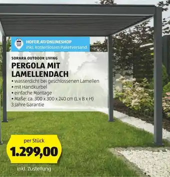 Hofer SORARA OUTDOOR LIVING PERGOLA MIT LAMELLENDACH • Maße: ca. 300 x 300 x 240 cm (L x B x H) Angebot