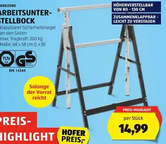 Hofer WORKZONE ARBEITSUNTER- STELLBOCK • Maße: 68 x 58 cm (L x B) Angebot