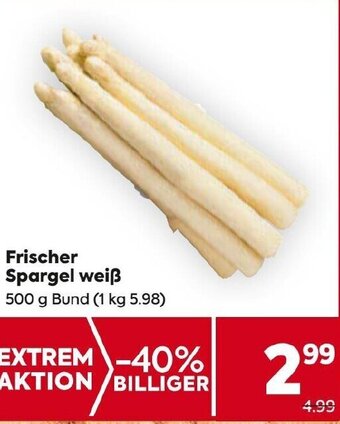 Billa Frischer Spargel weiß 500 g Bund (1 kg 5.98) Angebot