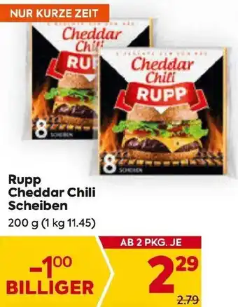 Billa Rupp Cheddar Chili Scheiben 200 g (1 kg 11.45) Angebot