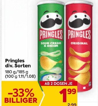 Billa Pringles div. Sorten 180 g/ 185 g Angebot