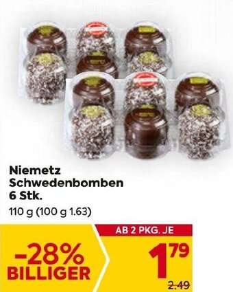 Billa Niemetz Schwedenbomben 6 Stk. 110 g Angebot