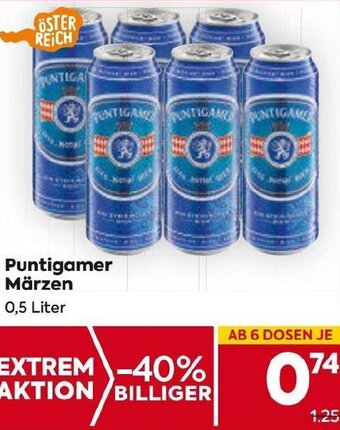 Billa Puntigamer Märzen 0,5 Liter Angebot