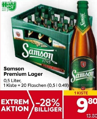 Billa Samson Premium Lager 0,5 Liter, Angebot