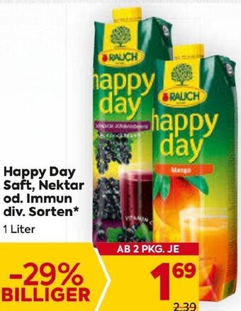 Billa Happy Day Saft, Nektar od. Immun div. Sorten* 1 Liter Angebot