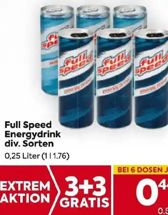 Billa Full Speed Energydrink div. Sorten 0,25 Liter (1 11.76) Angebot
