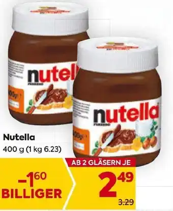 Billa Nutella 400 g (1 kg 6.23) Angebot