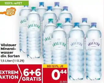 Billa Vöslauer Mineral-wasser div. Sorten 1,5 Liter (11 0.29) Angebot
